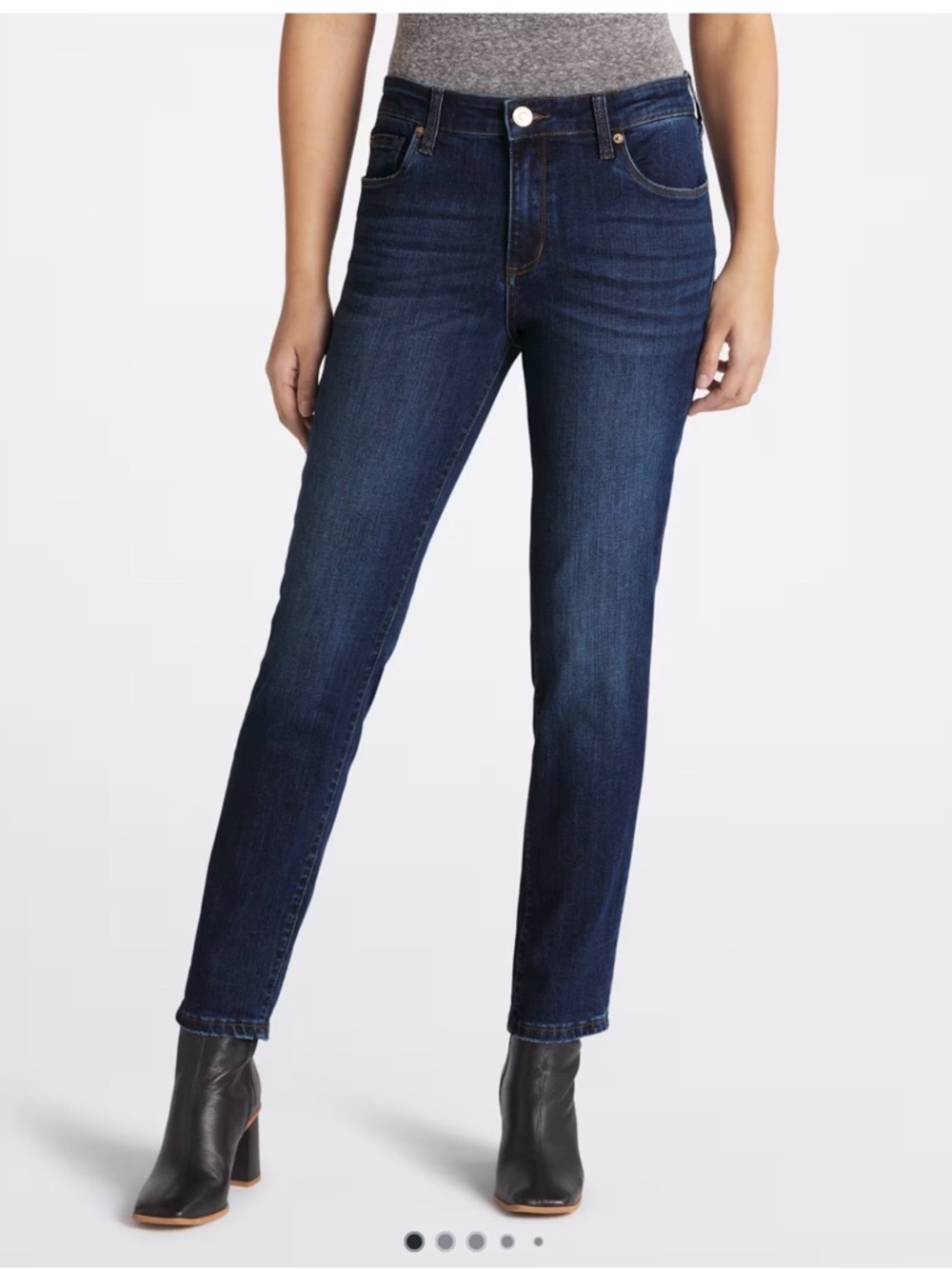 Studio Deep Indigo Straight-Leg skinny Jeans (great stretch)